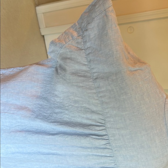 Beachy Blue Button-Up Shirt Dress - Picture 3 of 7